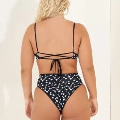 Maaji Black Orchid Suzy Q High Rise/High Leg Bikini Bottom