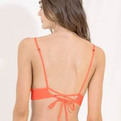 Maaji Popsicle Orange Parade Long Line Triangle Bikini Top Swim