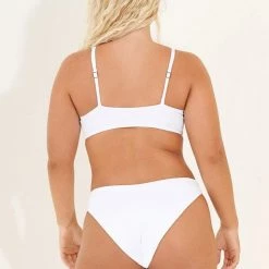 Maaji Simply White Colette Fixed Triangle Bikini Top Swim