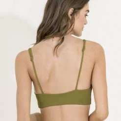 Swim Maaji Olive Green Colette Fixed Triangle Bikini Top