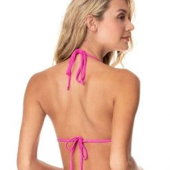 Maaji Heritage Fuchsia Balmy Reversible Sliding Triangle Bikini Top Swim