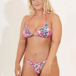 Swim Maaji Fuchsia Dianthus Balmy Sliding Triangle Bikini Top