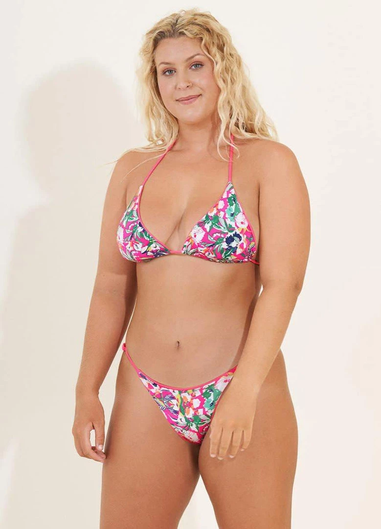 Swim Maaji Fuchsia Dianthus Balmy Sliding Triangle Bikini Top
