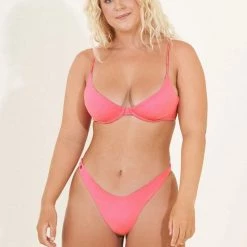 Maaji Lipstick Rose Splendour High Leg Bikini Bottom Swim