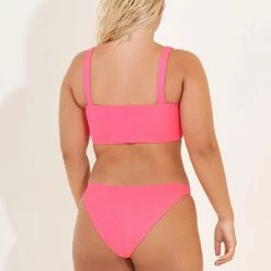 Maaji Fuchsia Dianthus Danzel Lace Up Bralette Bikini Top