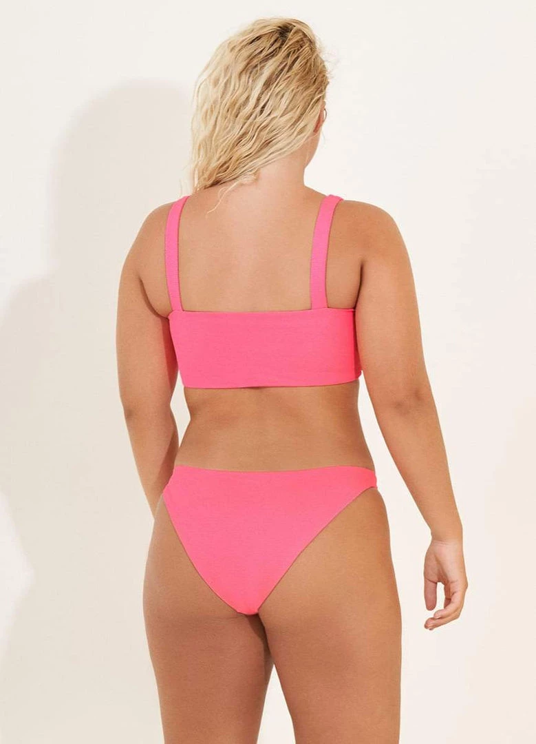 Maaji Fuchsia Dianthus Danzel Lace Up Bralette Bikini Top