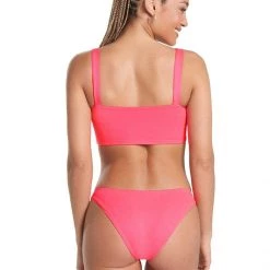 Maaji Fuchsia Dianthus Flirt Thin Side Bikini Bottom Swim