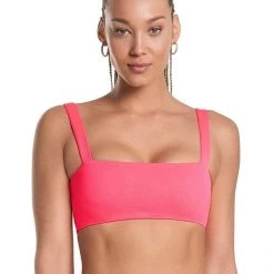 Maaji Fuchsia Dianthus Danzel Lace Up Bralette Bikini Top
