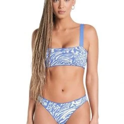 Maaji Blue Bell Danzel Lace Up Bralette Bikini Top Swim
