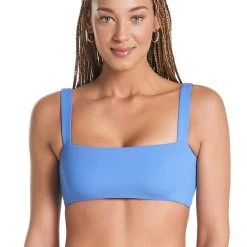 Maaji Blue Bell Danzel Lace Up Bralette Bikini Top Swim