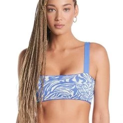 Maaji Blue Bell Danzel Lace Up Bralette Bikini Top Swim