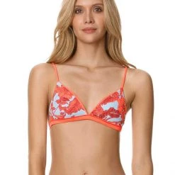 Maaji Papaya Orange Mia Fixed Triangle Bikini Top