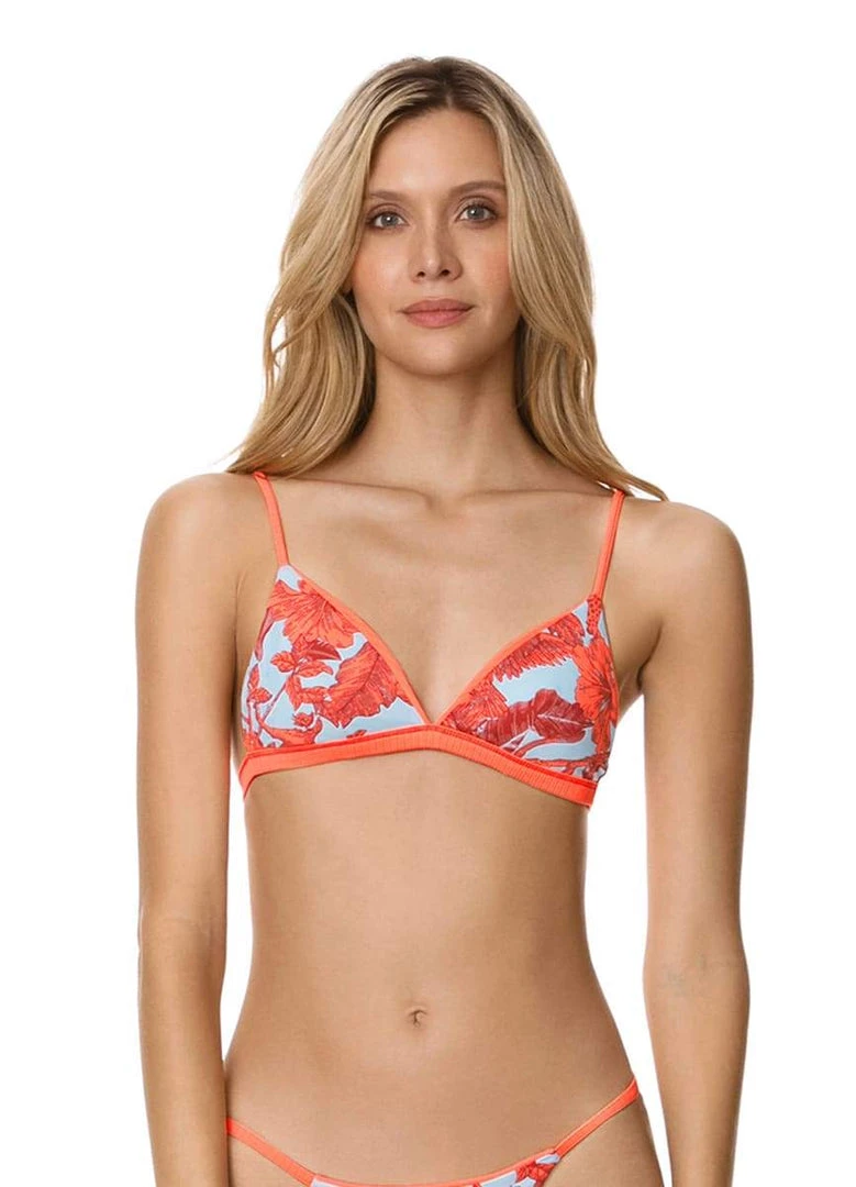 Maaji Papaya Orange Mia Fixed Triangle Bikini Top