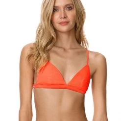Maaji Papaya Orange Mia Fixed Triangle Bikini Top