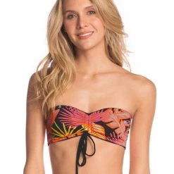 Maaji Black Onyx Bandy Strapless Bandeau Bikini Top Swim