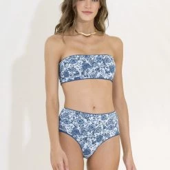 Maaji Blue Lagoon Bandy Strapless Bandeau Bikini Top Swim