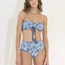 Maaji Blue Lagoon Bandy Strapless Bandeau Bikini Top Swim