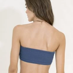 Maaji Blue Lagoon Bandy Strapless Bandeau Bikini Top Swim