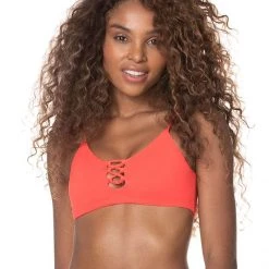 Swim Maaji Desire Red Costa Classic Bralette Bikini Top