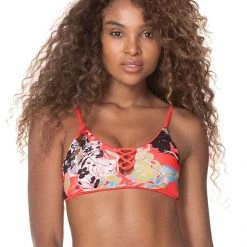 Swim Maaji Desire Red Costa Classic Bralette Bikini Top