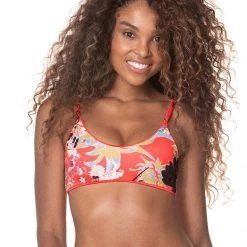 Swim Maaji Desire Red Costa Classic Bralette Bikini Top