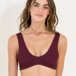 Swim Maaji Pinot Red Banana Sporty Bralette Bikini Top