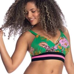 Swim Maaji Grass Green Criss Cross D Cup Bralette Bikini Top