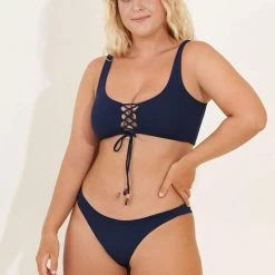Swim Maaji Indigo Blue Guinea Sporty Bralette Bikini Top
