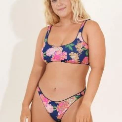 Swim Maaji Indigo Blue Guinea Sporty Bralette Bikini Top