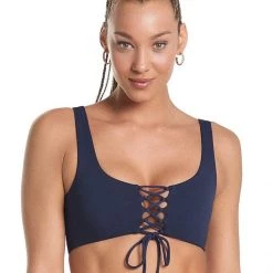 Swim Maaji Indigo Blue Guinea Sporty Bralette Bikini Top