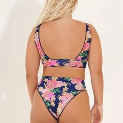 Swim Maaji Indigo Blue Suzy Q High Rise/High Leg Bikini Bottom