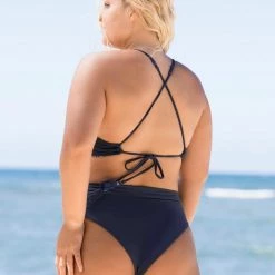 Maaji Blue Spruce Suzy Q High Rise/High Leg Bikini Bottom Swim