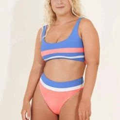 Swim Maaji Coraly Blue Suzy Q High Rise/High Leg Bikini Bottom