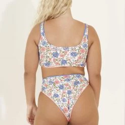 Swim Maaji Coraly Blue Suzy Q High Rise/High Leg Bikini Bottom