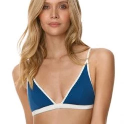 Maaji Prussian Blue Marguerite Fixed Triangle Bikini Top Swim