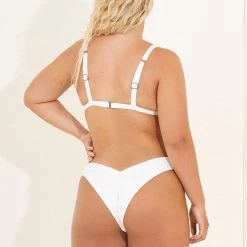 Maaji White Windflower Journey Double V Bikini Bottom