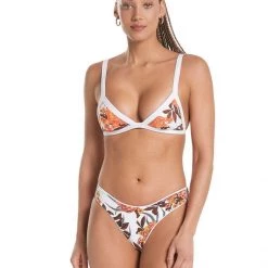 Maaji White Windflower Journey Double V Bikini Bottom