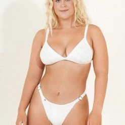 Maaji White Windflower Lolita High Rise/High Leg Bikini Bottom