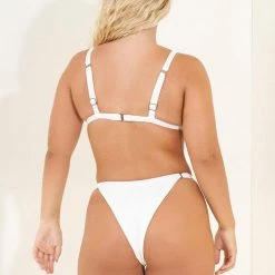 Maaji White Windflower Lolita High Rise/High Leg Bikini Bottom