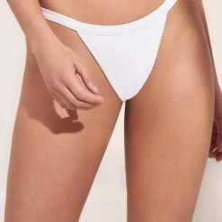 Maaji White Windflower Lolita High Rise/High Leg Bikini Bottom