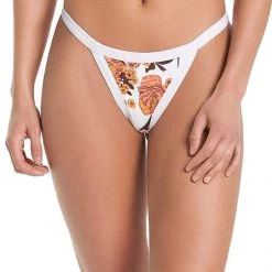 Maaji White Windflower Lolita High Rise/High Leg Bikini Bottom