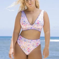 Maaji Periwinkle Suzy Q High Rise/High Leg Bikini Bottom Swim