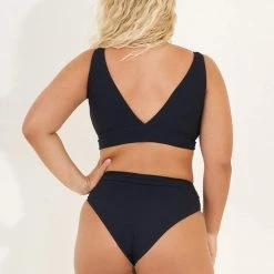 Swim Maaji Black Midnight Suzy Q High Rise/High Leg Bikini Bottom