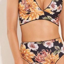 Swim Maaji Black Midnight Suzy Q High Rise/High Leg Bikini Bottom