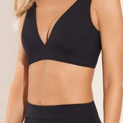 Swim Maaji Black Midnight Paradise Long Line Triangle Bikini Top