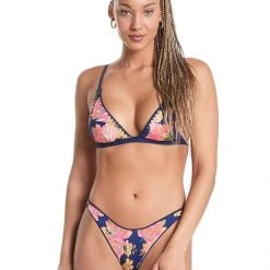 Maaji Indigo Blue Splendour High Leg Bikini Bottom Swim