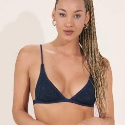 Swim Maaji Indigo Blue Ivy Fixed Triangle Bikini Top