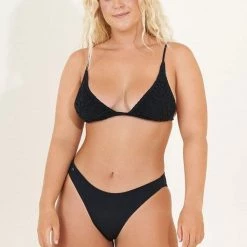 Swim Maaji Black Orchid Ivy Fixed Triangle Bikini Top