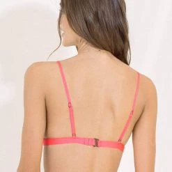 Maaji Fandango Pink Ivy Fixed Triangle Bikini Top Swim