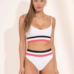 Swim Maaji White Orchid Rubi Sporty Bralette Bikini Top